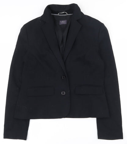 Marks and Spencer Womens Black  Polyester Jacket Suit Jacket Size 12