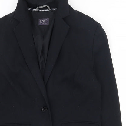 Marks and Spencer Womens Black  Polyester Jacket Suit Jacket Size 12