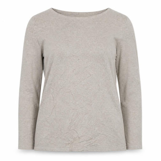 Front view of Bonmarché women’s brown round neck viscose jumper, size S