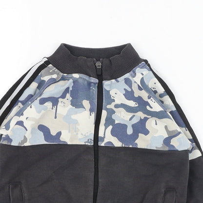 NEXT Boys Grey Camouflage Cotton Full Zip Sweatshirt Size 4 Years  Zip