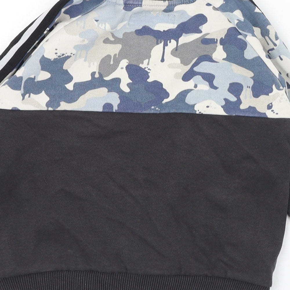 NEXT Boys Grey Camouflage Cotton Full Zip Sweatshirt Size 4 Years  Zip