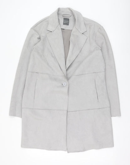 Primark Womens Grey   Overcoat Coat Size 12  Button