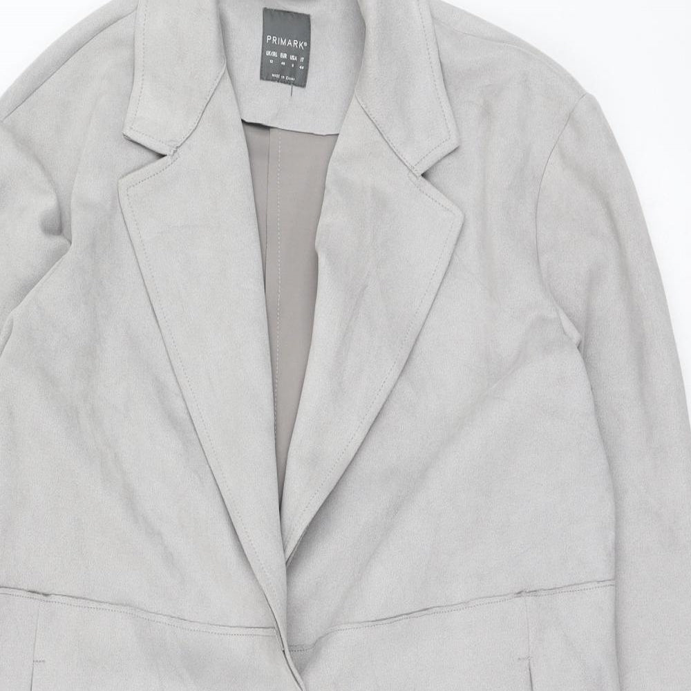 Primark Womens Grey   Overcoat Coat Size 12  Button