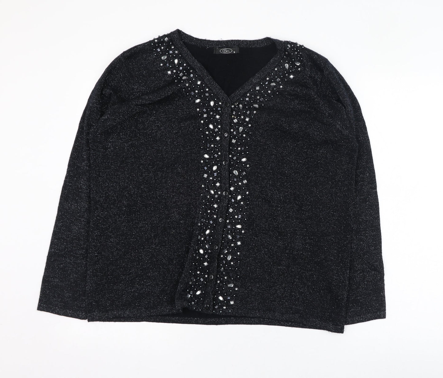 Womens UK Size M BM Black Cardigan Jumper