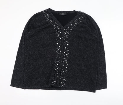 Womens UK Size M BM Black Cardigan Jumper