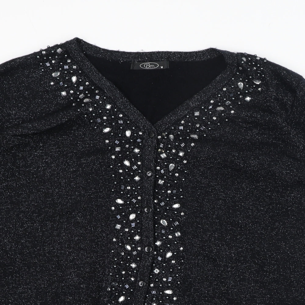Womens UK Size M BM Black Cardigan Jumper