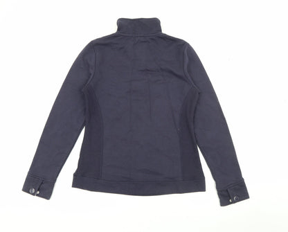 TU Womens Blue High Neck  Cotton Pullover Jumper Size 10