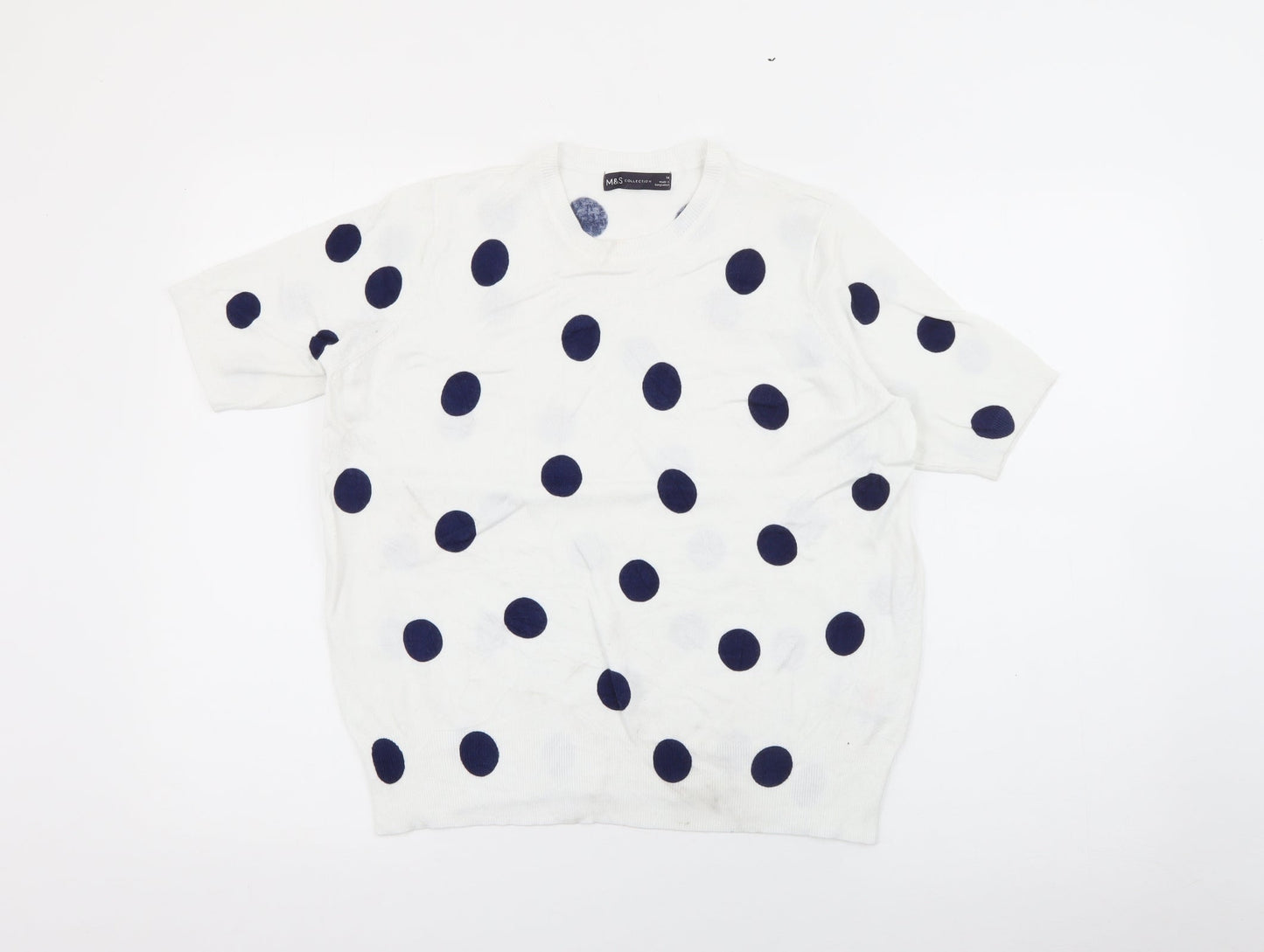 Womens UK Size 14 Marks and Spencer White Pullover Jumper