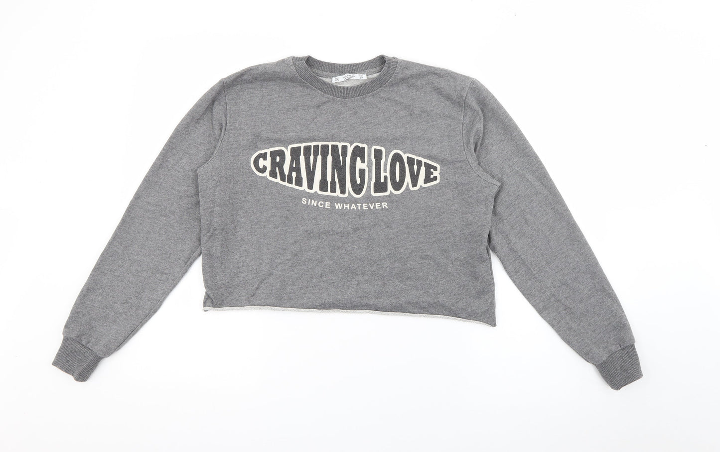 Womens UK Size XS Pull & Bear Grey Pullover Sweatshirt