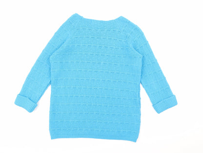 Ge5rard Womens Blue Round Neck  Acrylic Pullover Jumper Size S