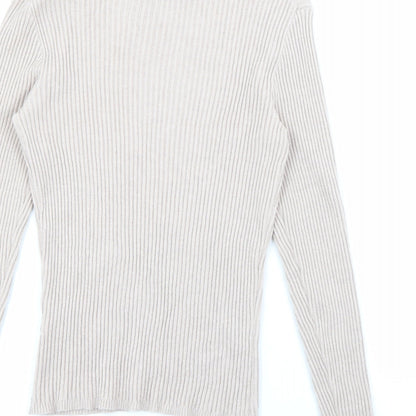 Primark Womens Beige High Neck  Viscose Pullover Jumper Size M