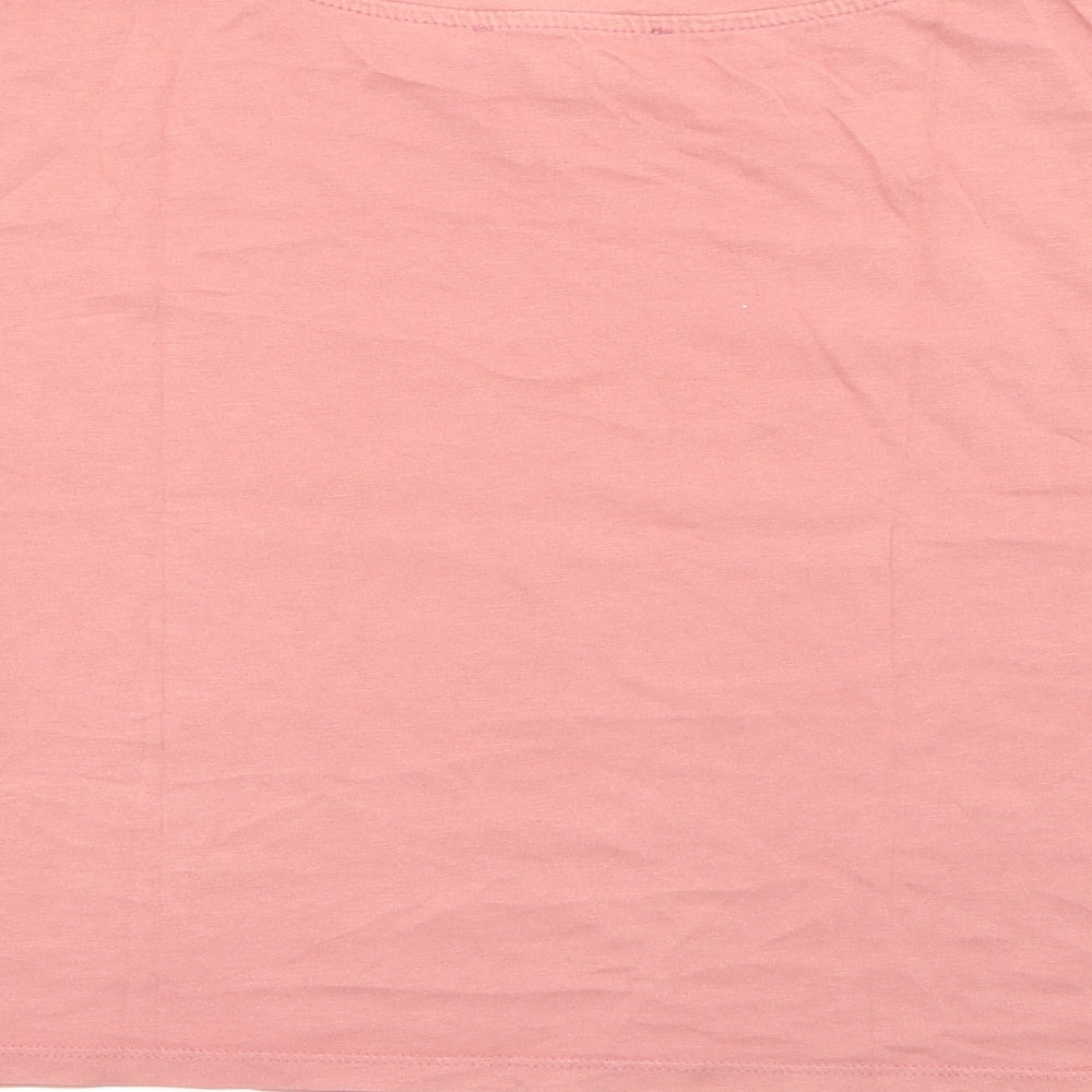 Primark Womens Pink Crew Neck  Cotton Tunic Jumper Size XS