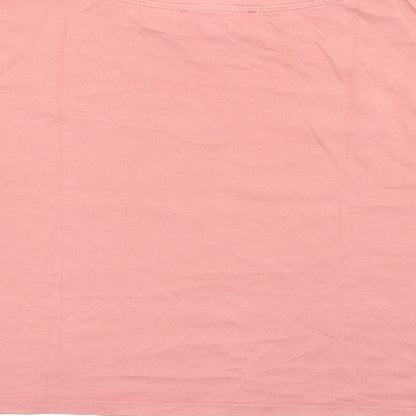 Primark Womens Pink Crew Neck  Cotton Tunic Jumper Size XS