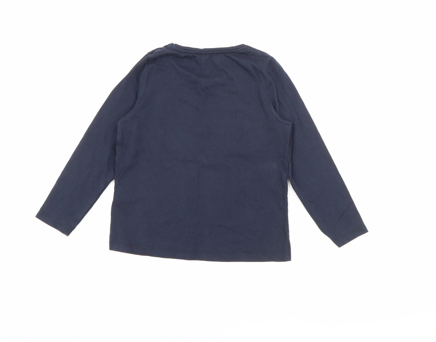 RTR Girls Blue  Cotton Basic T-Shirt Size 5 Years Crew Neck