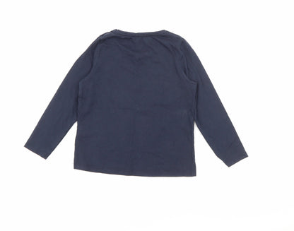 RTR Girls Blue  Cotton Basic T-Shirt Size 5 Years Crew Neck