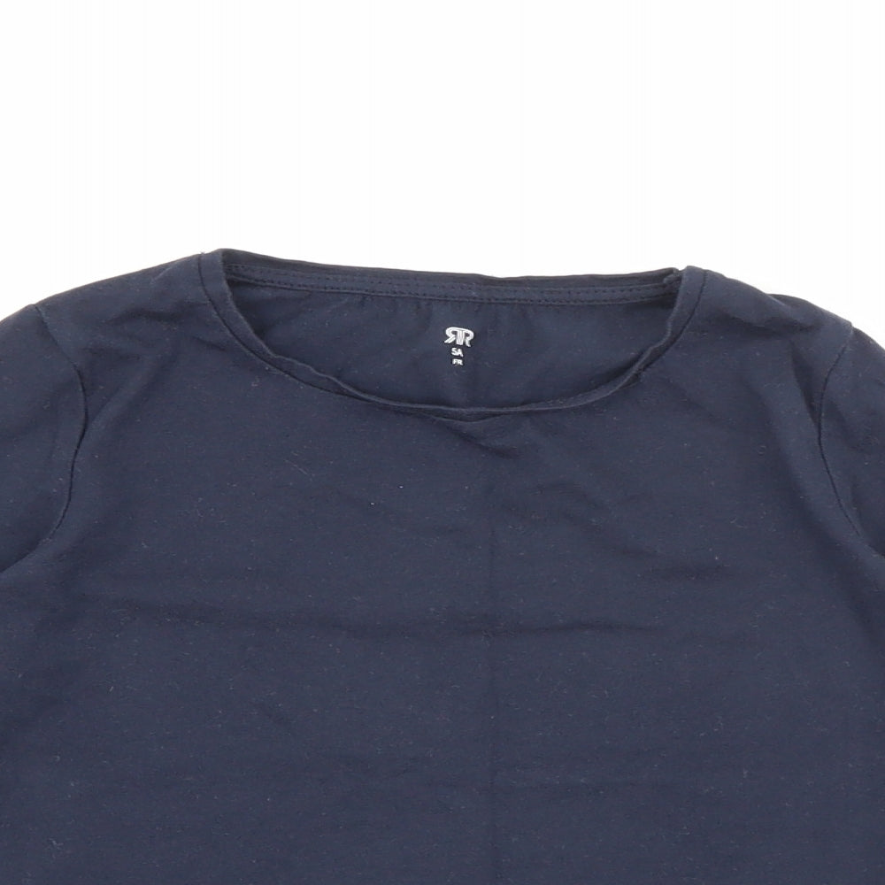 RTR Girls Blue  Cotton Basic T-Shirt Size 5 Years Crew Neck