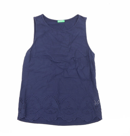 Womens UK Size S United Colors of Benetton Blue Camisole Tank