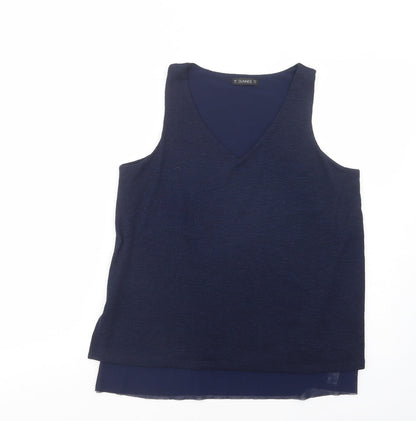 Womens UK Size M Dunnes Stores Blue Basic Tank