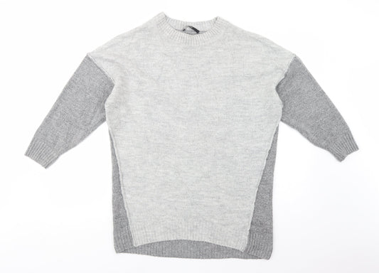George Womens Grey Crew Neck  Acrylic Tunic Jumper Size 10
