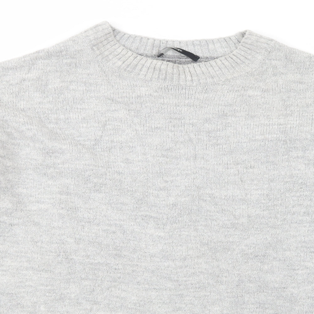 George Womens Grey Crew Neck  Acrylic Tunic Jumper Size 10