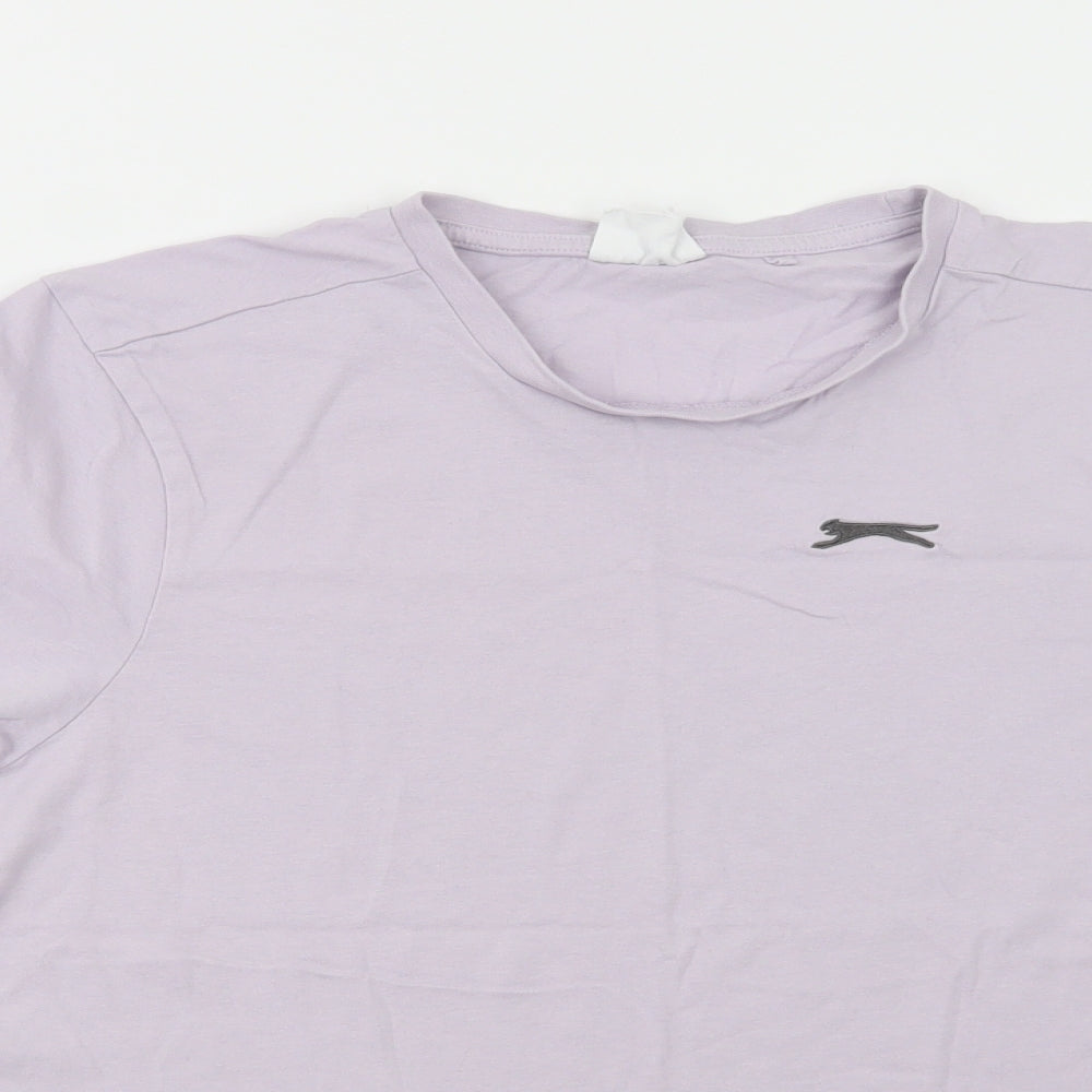 Slazenger Mens Purple  Cotton  T-Shirt Size S Crew Neck