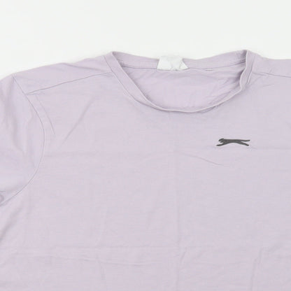 Slazenger Mens Purple  Cotton  T-Shirt Size S Crew Neck