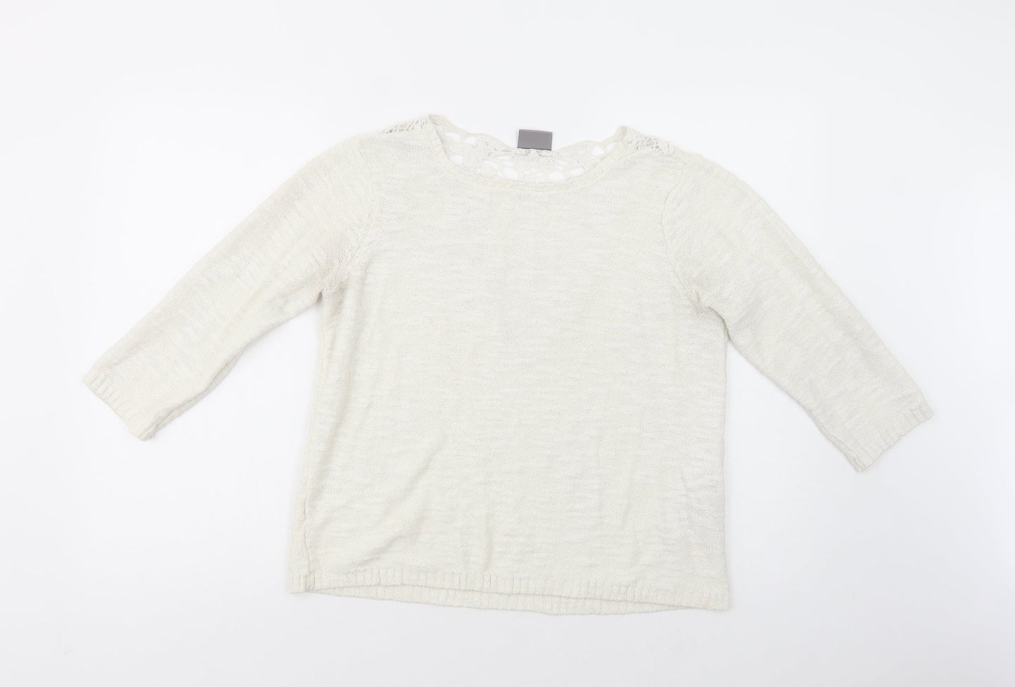 Womens UK Size L VERO MODA White Pullover Jumper