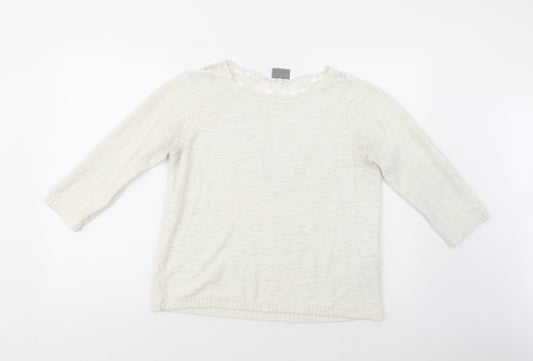 Womens UK Size L VERO MODA White Pullover Jumper