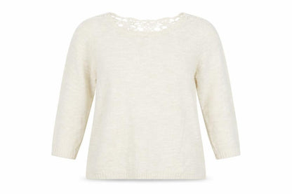 Front view of Vero Moda women’s white boat neck cotton jumper, size L