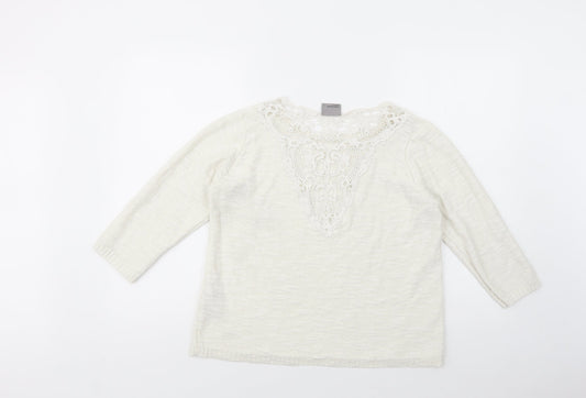 Womens UK Size L VERO MODA White Pullover Jumper