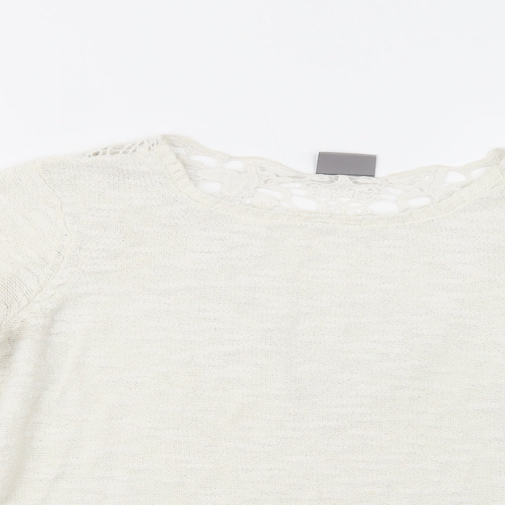 Womens UK Size L VERO MODA White Pullover Jumper