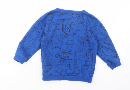 TU Boys Blue Geometric Cotton Pullover Sweatshirt Size 2-3 Years  Pullover - Cute Monsters