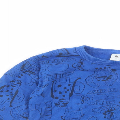 TU Boys Blue Geometric Cotton Pullover Sweatshirt Size 2-3 Years  Pullover - Cute Monsters