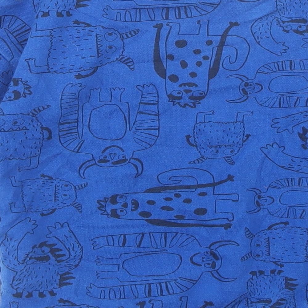 TU Boys Blue Geometric Cotton Pullover Sweatshirt Size 2-3 Years  Pullover - Cute Monsters