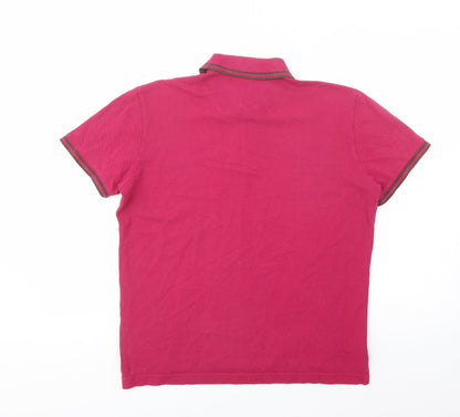 Mexx Mens Pink  Cotton  Polo Size S Collared Button