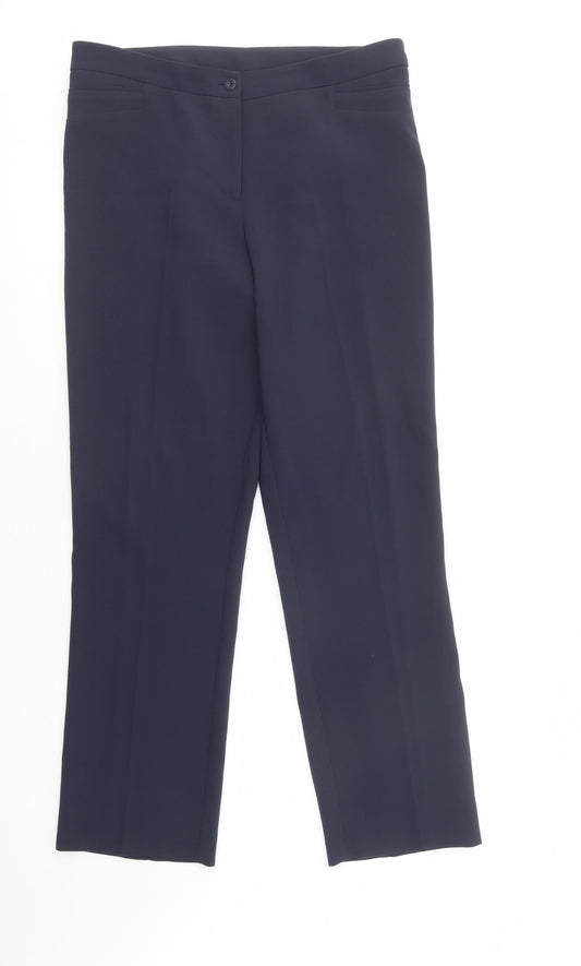 Womens UK Size 12 Gerard Regular Fit Dress Pants Blue Trousers