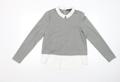 Womens UK Size M VERO MODA Grey Basic Blouse
