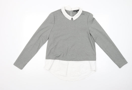 Womens UK Size M VERO MODA Grey Basic Blouse