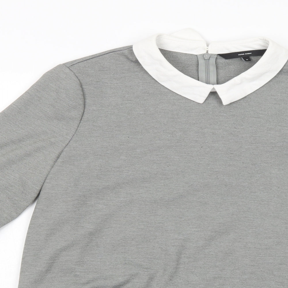 Womens UK Size M VERO MODA Grey Basic Blouse