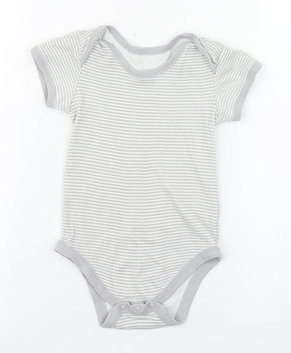 Matalan Baby Grey Striped 100% Cotton Babygrow One-Piece Size 12-18 Months  Button