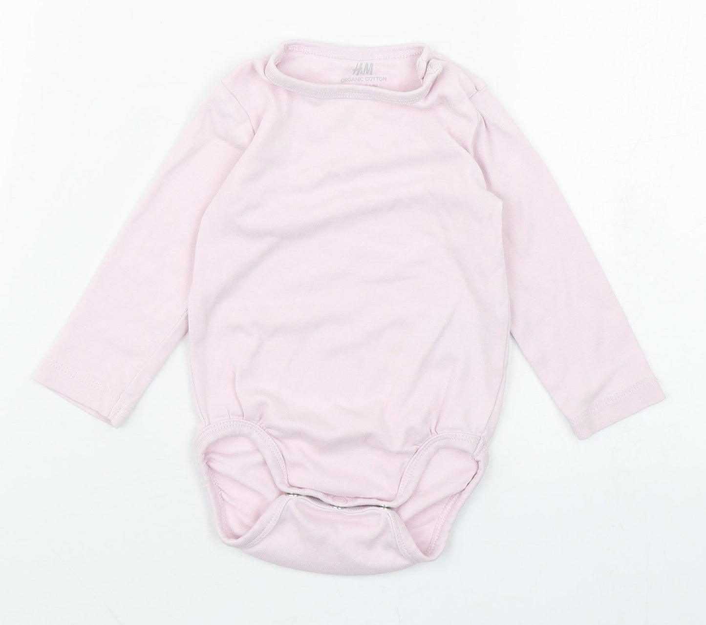 H&M Girls Pink  100% Cotton Babygrow One-Piece Size 6-9 Months  Button