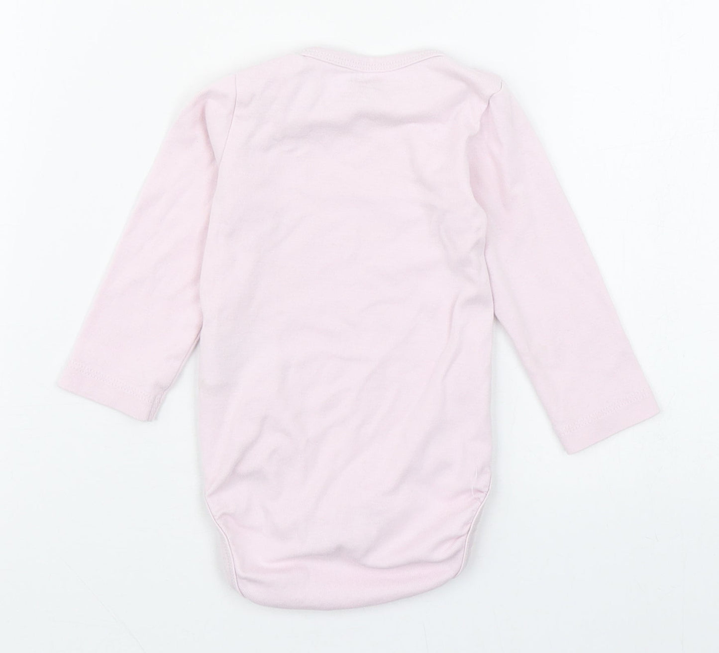 H&M Girls Pink  100% Cotton Babygrow One-Piece Size 6-9 Months  Button