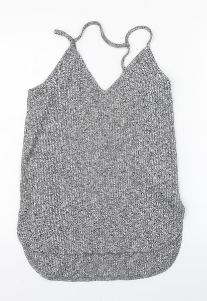 Primark Womens Grey  Viscose Basic Tank Size 10 V-Neck