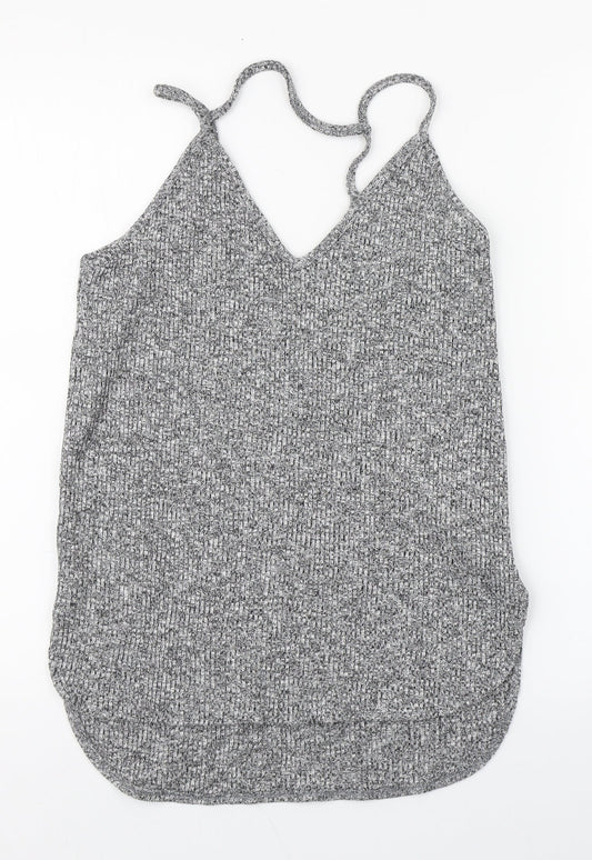 Primark Womens Grey  Viscose Basic Tank Size 10 V-Neck