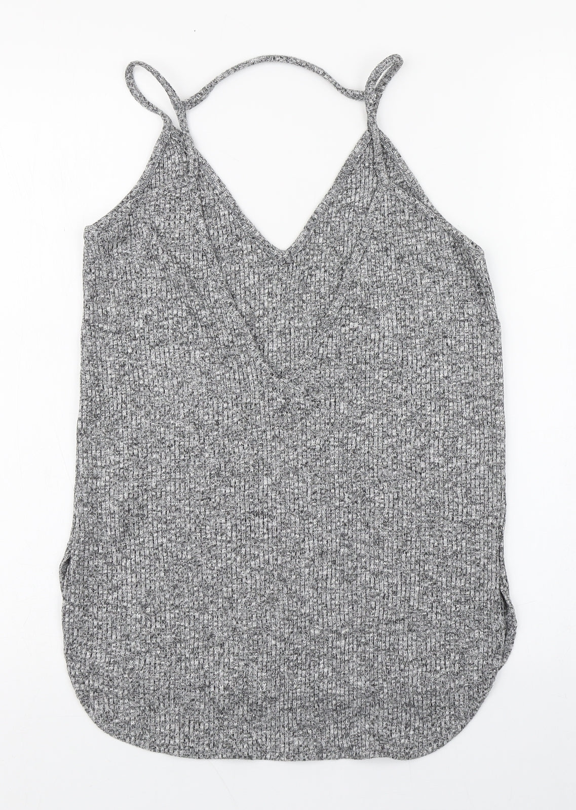 Primark Womens Grey  Viscose Basic Tank Size 10 V-Neck