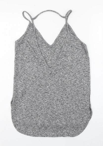 Primark Womens Grey  Viscose Basic Tank Size 10 V-Neck