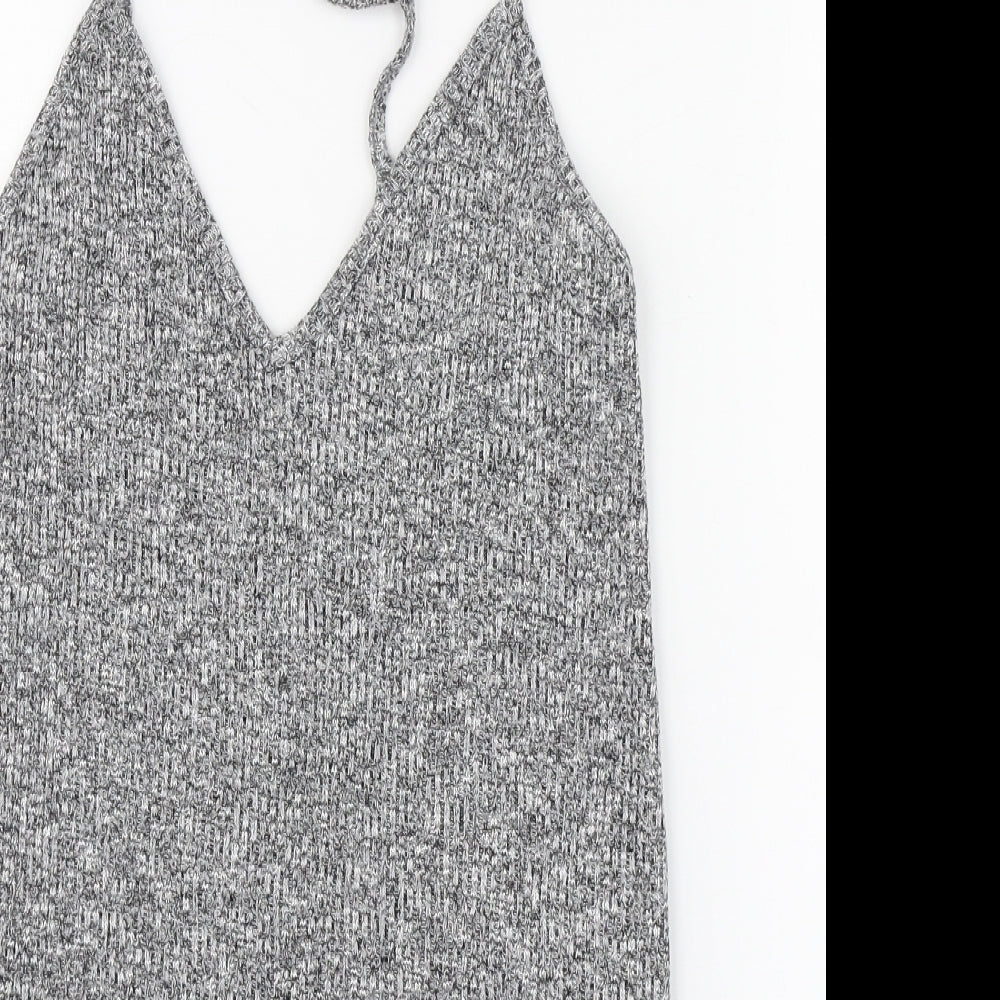 Primark Womens Grey  Viscose Basic Tank Size 10 V-Neck