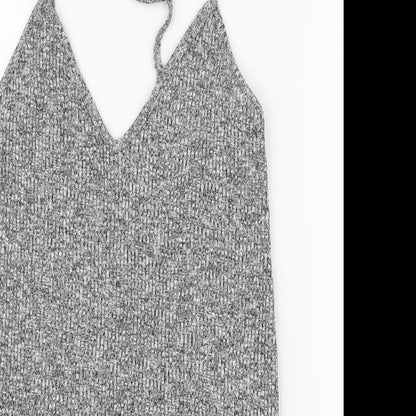 Primark Womens Grey  Viscose Basic Tank Size 10 V-Neck