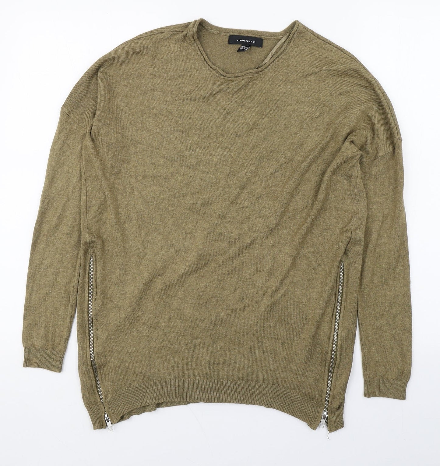 Primark Womens Green Round Neck  Viscose Pullover Jumper Size 10