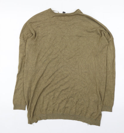 Primark Womens Green Round Neck  Viscose Pullover Jumper Size 10